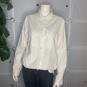 Treasure & Bond Cream Pear Long Sleeve Button Down Size Medium Slim